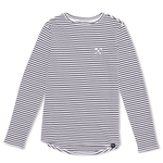 Long sleeve T-shirt - organic cotton - striped - Red/White and Blue/White