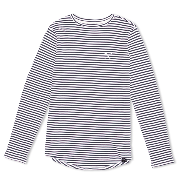 Long sleeve T-shirt - organic cotton - striped - Red/White and Blue/White