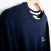Langarm-T-Shirt – recycelter Stoff – Japanische Welle vor Kanagawa – dunkelblau