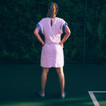 Jurk - re-denim + roze katoen