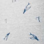 Sweatshirt - biologisch katoen - vliegende vrouw vissen en haakjes - Grijs melange - The Driftwood Tales