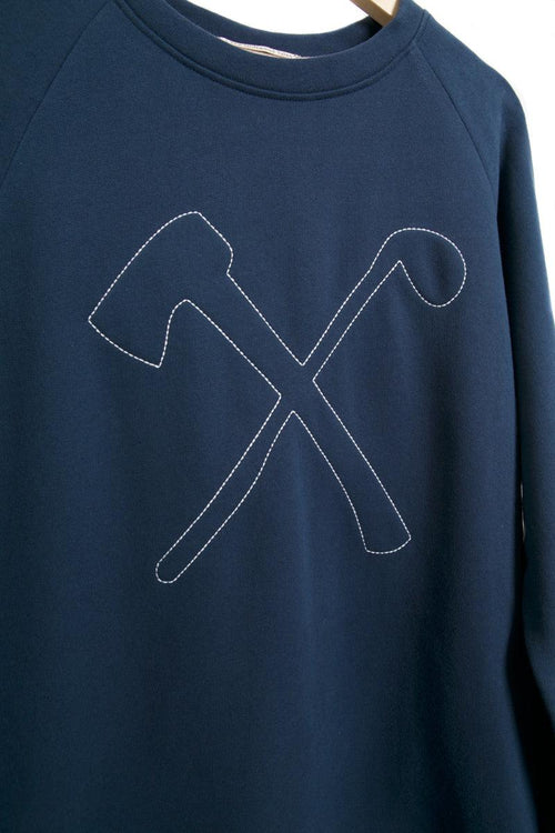 Sweatshirt - biologisch katoen - Club&Axe - Navy blauw - The Driftwood Tales