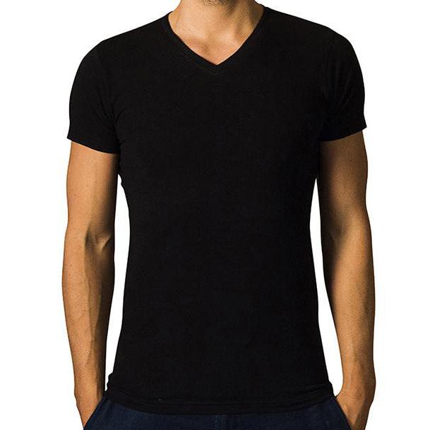 2 x T-shirt Basic - Biologisch katoen - zwart - V - hals - The Driftwood Tales