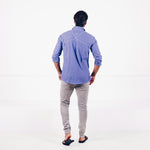 Shirt - Recycled cotton and linen blend - light blue