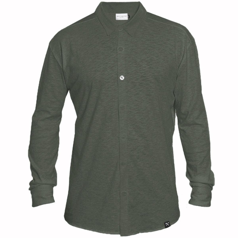 Overhemd - Biologisch katoen - Leger groen - verborgen button down - The Driftwood Tales
