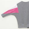 Sweatshirt - AMY - gemaakt van 4 verschillende gerecyclede stoffen - wit, donker roze, grijsº - The Driftwood Tales
